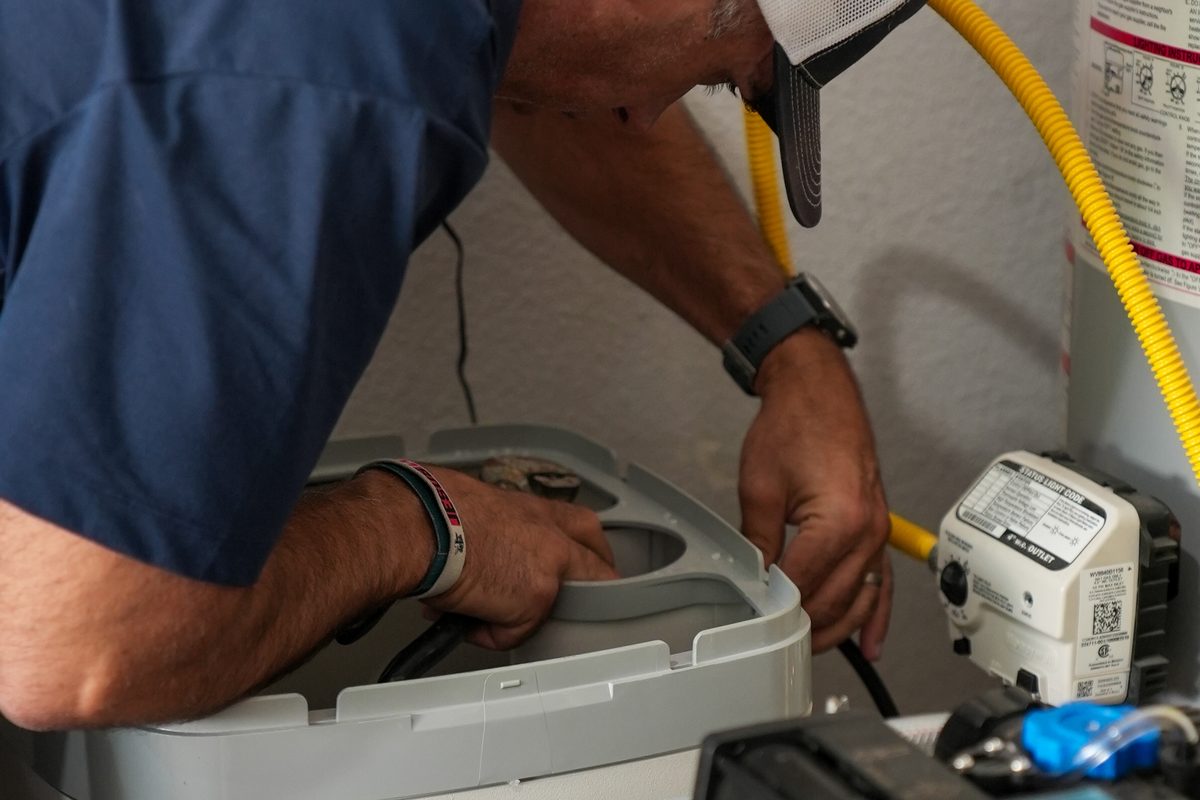 Servicing a water softener in a Treasure Valley home